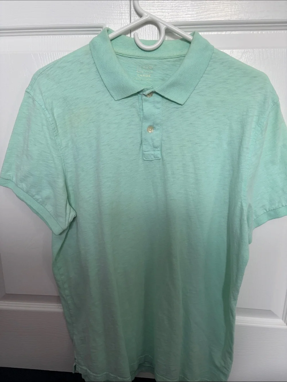 J. Crew Men’s Slub Polo Shirt in Seafoam